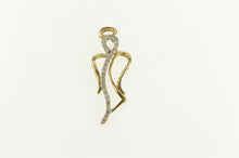 Load image into Gallery viewer, 10K Guardian Angel Diamond Protection Symbol Pendant Yellow Gold