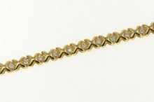 Load image into Gallery viewer, 10K 1.00 Ctw Diamond Hugs Kisses XO Tennis Bracelet 7&quot; Yellow Gold