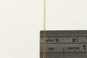 14K 0.9mm Cable Link Classic Vintage Chain Necklace 16.25" Yellow Gold