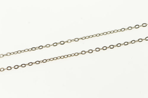 18K 1.0mm Cable Link Vintage Simple Chain Necklace 17.75