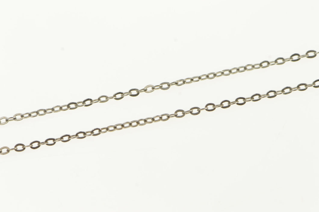 18K 1.0mm Cable Link Vintage Simple Chain Necklace 17.75