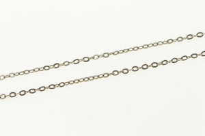 18K 1.0mm Cable Link Vintage Simple Chain Necklace 17.75" White Gold