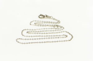 18K 1.0mm Cable Link Vintage Simple Chain Necklace 17.75" White Gold