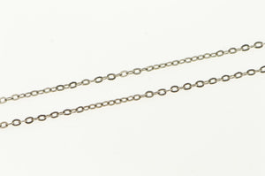 18K 1.0mm Cable Link Vintage Simple Chain Necklace 17.75" White Gold