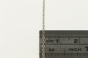 18K 1.0mm Cable Link Vintage Simple Chain Necklace 17.75" White Gold