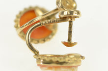 Load image into Gallery viewer, 10K Vintage Carved Shell Cameo Screw Back Earrings Yellow Gold
