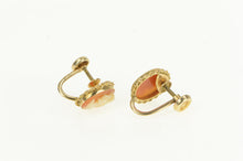 Load image into Gallery viewer, 10K Vintage Carved Shell Cameo Screw Back Earrings Yellow Gold