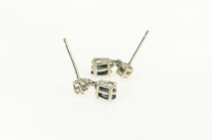 14K Pear Natural Sapphire Diamond Accent Dangle Earrings White Gold