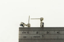 Load image into Gallery viewer, 14K Pear Natural Sapphire Diamond Accent Dangle Earrings White Gold