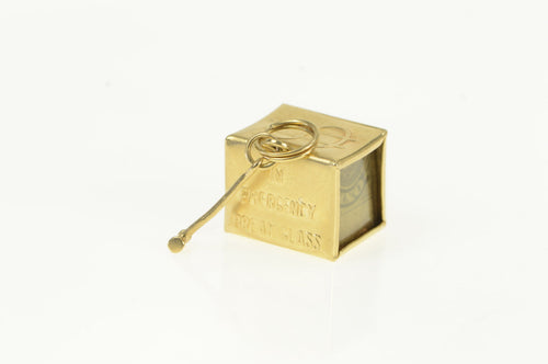 14K Cash Box Break In Emergency $1 Dollar Money Charm/Pendant Yellow Gold