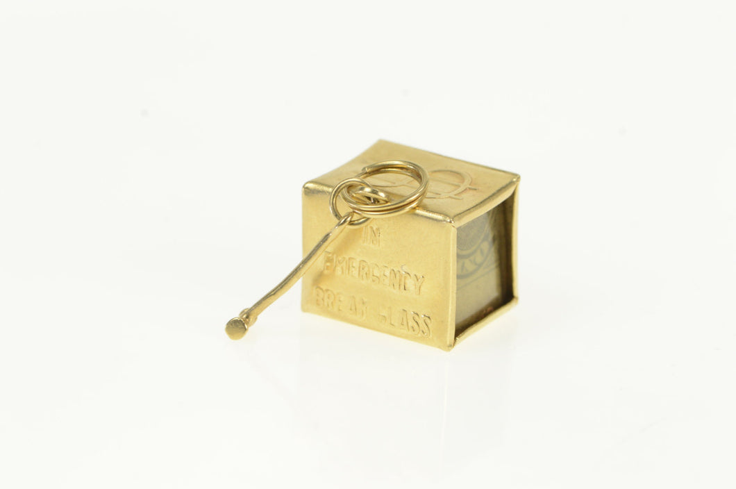 14K Cash Box Break In Emergency $1 Dollar Money Charm/Pendant Yellow Gold