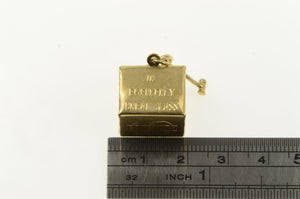 14K Cash Box Break In Emergency $1 Dollar Money Charm/Pendant Yellow Gold