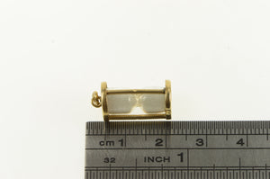 14K Articulated 3D Hour Glass Sand Time Symbol Charm/Pendant Yellow Gold