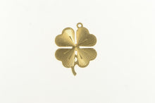 Load image into Gallery viewer, 14K Retro Burst Shamrock 4 Leaf Clover Lucky Charm/Pendant Yellow Gold