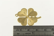 Load image into Gallery viewer, 14K Retro Burst Shamrock 4 Leaf Clover Lucky Charm/Pendant Yellow Gold