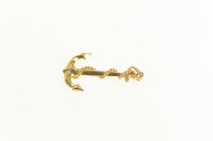 14K 3D Anchor Nautical Sailing Ship Hope Symbol Pendant Yellow Gold