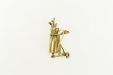 Load image into Gallery viewer, 14K 3D Articulated Golf Club Bag 1940&#39;s Ornate Charm/Pendant Yellow Gold