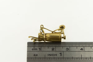 14K 3D Articulated Golf Club Bag 1940's Ornate Charm/Pendant Yellow Gold