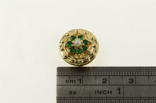 Load image into Gallery viewer, 14K Ornate Pearl Sim. Emerald Round Slide Charm Bracelet Yellow Gold