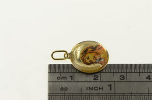 10K Enamel Jesus Christ Crown of Thorns Christian Charm/Pendant Yellow Gold