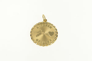 14K A Token Of Love Vintage 1960's Retro Charm/Pendant Yellow Gold