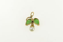 Load image into Gallery viewer, 14K 1960&#39;s Pearl Jade Tear Drop Flower Cluster Pendant Yellow Gold