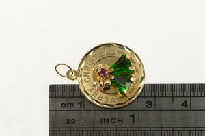 14K Merry Christmas Holiday Bells Retro Vintage Charm/Pendant Yellow Gold