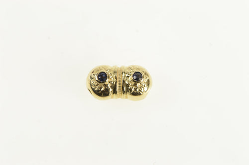 14K Spinel Puffy Victorian Inspired Slide Bracelet Charm/Pendant Yellow Gold