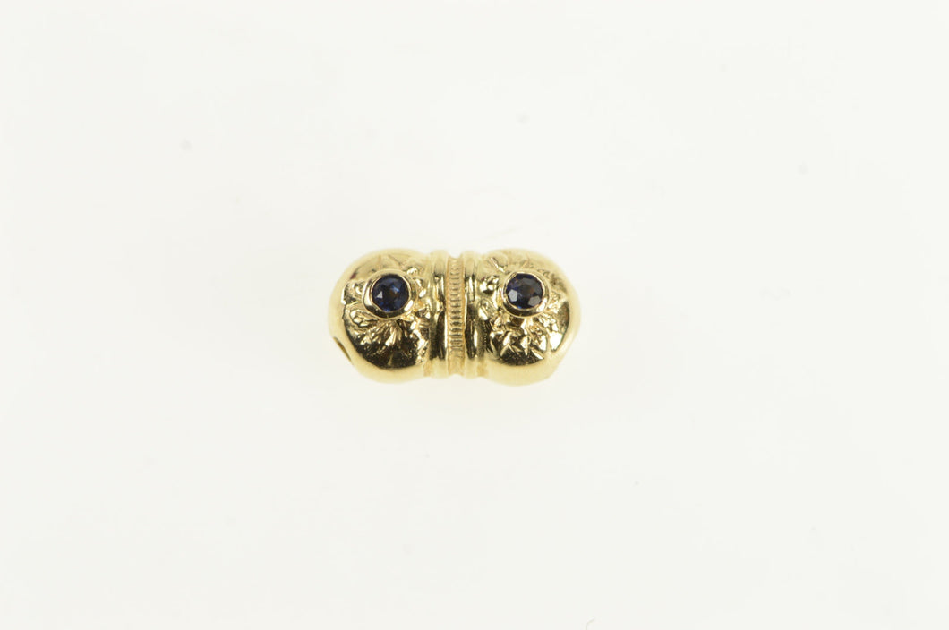 14K Spinel Puffy Victorian Inspired Slide Bracelet Charm/Pendant Yellow Gold