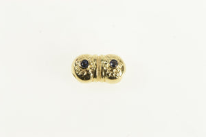 14K Spinel Puffy Victorian Inspired Slide Bracelet Charm/Pendant Yellow Gold