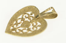 Load image into Gallery viewer, 10K Diamond Two Tone Scroll Filigree Heart Pendant Yellow Gold