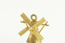 Load image into Gallery viewer, 14K 3D Ornate Windmill Dutch Articulated Charm/Pendant Yellow Gold