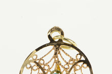 Load image into Gallery viewer, 14K Hamsa Turquoise Inset Ornate Filigree Charm/Pendant Yellow Gold