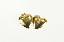 Load image into Gallery viewer, 14K 1940&#39;s Diamond Heart Love Picture Locket Pendant Yellow Gold