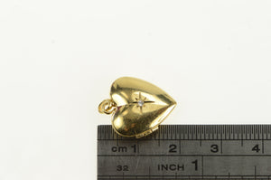 14K 1940's Diamond Heart Love Picture Locket Pendant Yellow Gold