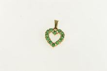 Load image into Gallery viewer, 14K Natural Emerald Heart Love May Birthstone Pendant Yellow Gold