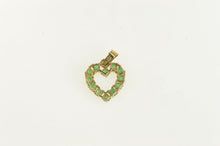 Load image into Gallery viewer, 14K Natural Emerald Heart Love May Birthstone Pendant Yellow Gold