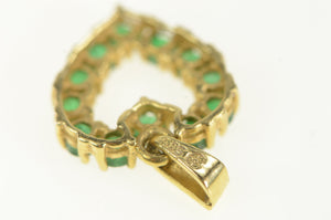 14K Natural Emerald Heart Love May Birthstone Pendant Yellow Gold