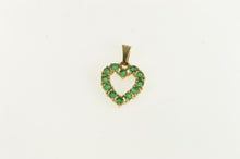 Load image into Gallery viewer, 14K Natural Emerald Heart Love May Birthstone Pendant Yellow Gold