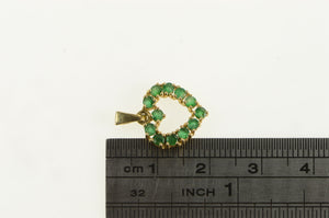 14K Natural Emerald Heart Love May Birthstone Pendant Yellow Gold