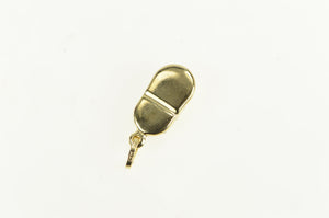14K White Enamel Polka Dot Mary Jane Shoe Charm/Pendant Yellow Gold