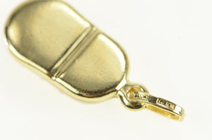 14K White Enamel Polka Dot Mary Jane Shoe Charm/Pendant Yellow Gold