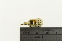 Load image into Gallery viewer, 14K White Enamel Polka Dot Mary Jane Shoe Charm/Pendant Yellow Gold