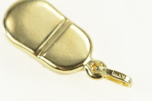 14K White Enamel Polka Dot Mary Jane Shoe Charm/Pendant Yellow Gold