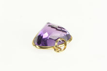 Load image into Gallery viewer, 14K Heart Amethyst Ornate Statement Retro Pendant Yellow Gold