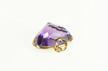 Load image into Gallery viewer, 14K Heart Amethyst Ornate Statement Retro Pendant Yellow Gold