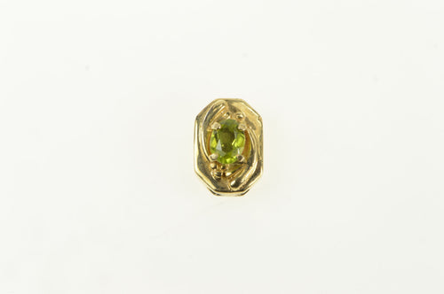 14K Oval Peridot Victorian Inspired Slide Bracelet Charm/Pendant Yellow Gold