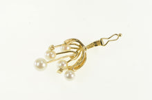 Load image into Gallery viewer, 14K Pearl Diamond Drop Fringe Statement Pendant Yellow Gold