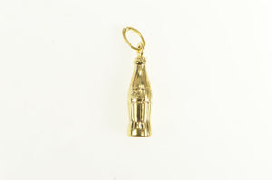 14K 3D Coca Cola Bottle Drink Soda Charm/Pendant Yellow Gold