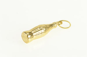 14K 3D Coca Cola Bottle Drink Soda Charm/Pendant Yellow Gold